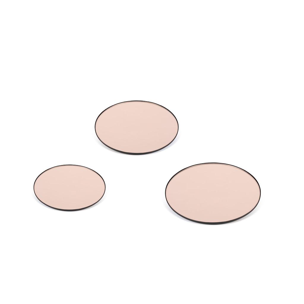 Mirror - glass - black matt with bronze glass - large Ø 40x2cm - p/1/4