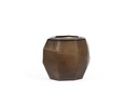 Facetted line cut vase - glass - smoke - large 32 x 27 x 27cm - p/1