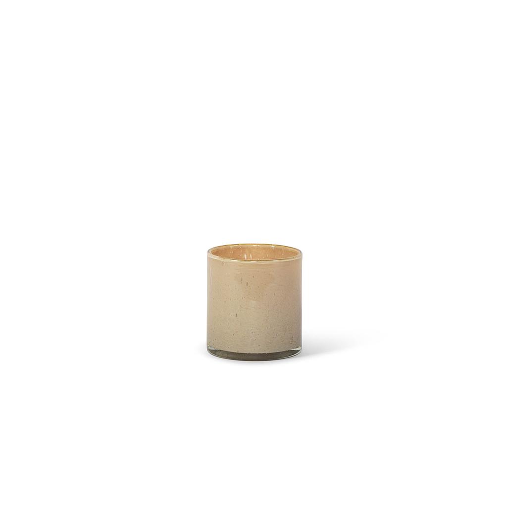 Thick votive cylinder - glass - honey - Ø14 x 15cm - p/4