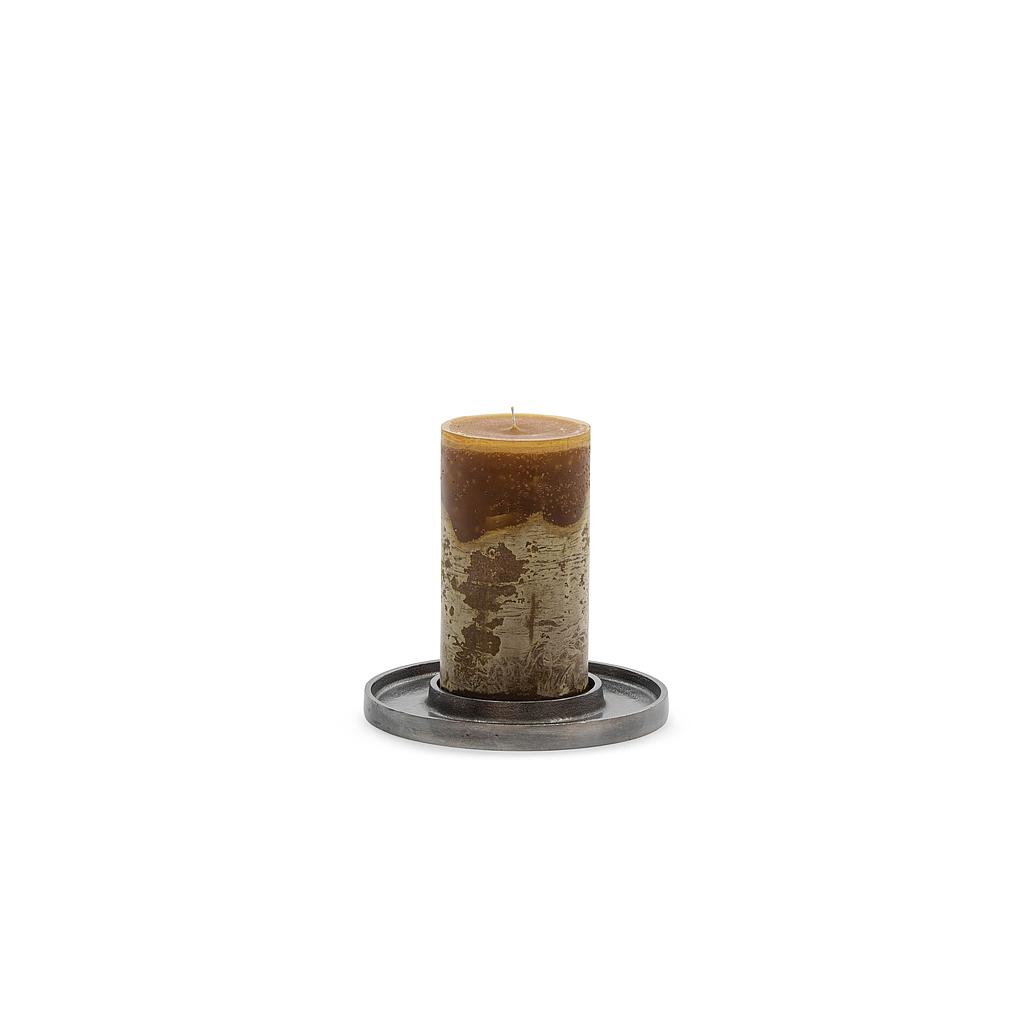 Candleholder plate for Ø10 - metal - black nickle - Ø22 x 2cm - p/4/12