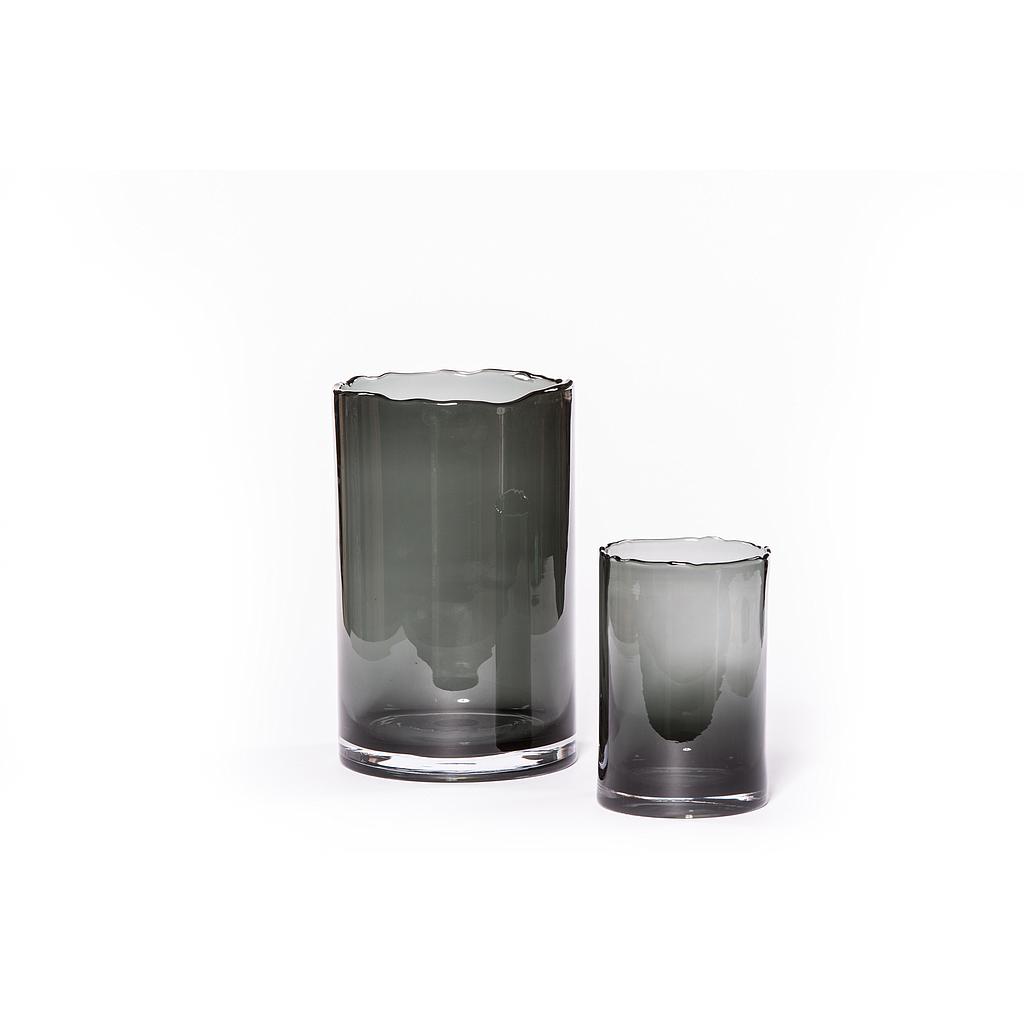 Hurricane organic rim - glass - smoke - small Ø 15 x 24cm - p/2/1