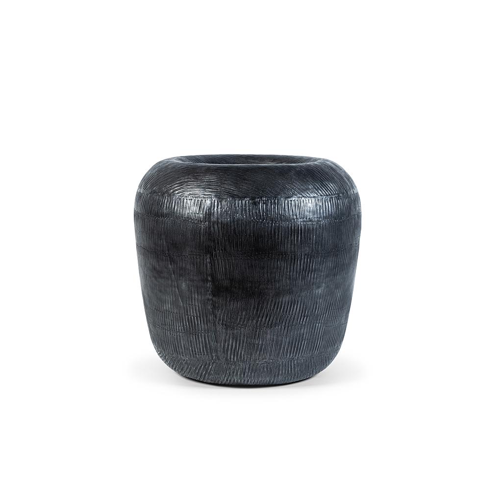 Rounded textured planter small - metal - graphite - Ø50 x 52cm - p 1/1