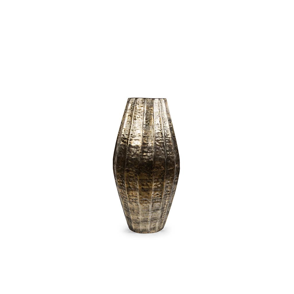 Vertical ribbed planter medium - aluminium - antique gold - Ø45 x 100cm - p 1/1