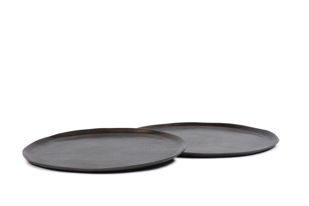Organic tray - metal - copper antique - Ø24x2cm - p 2/10