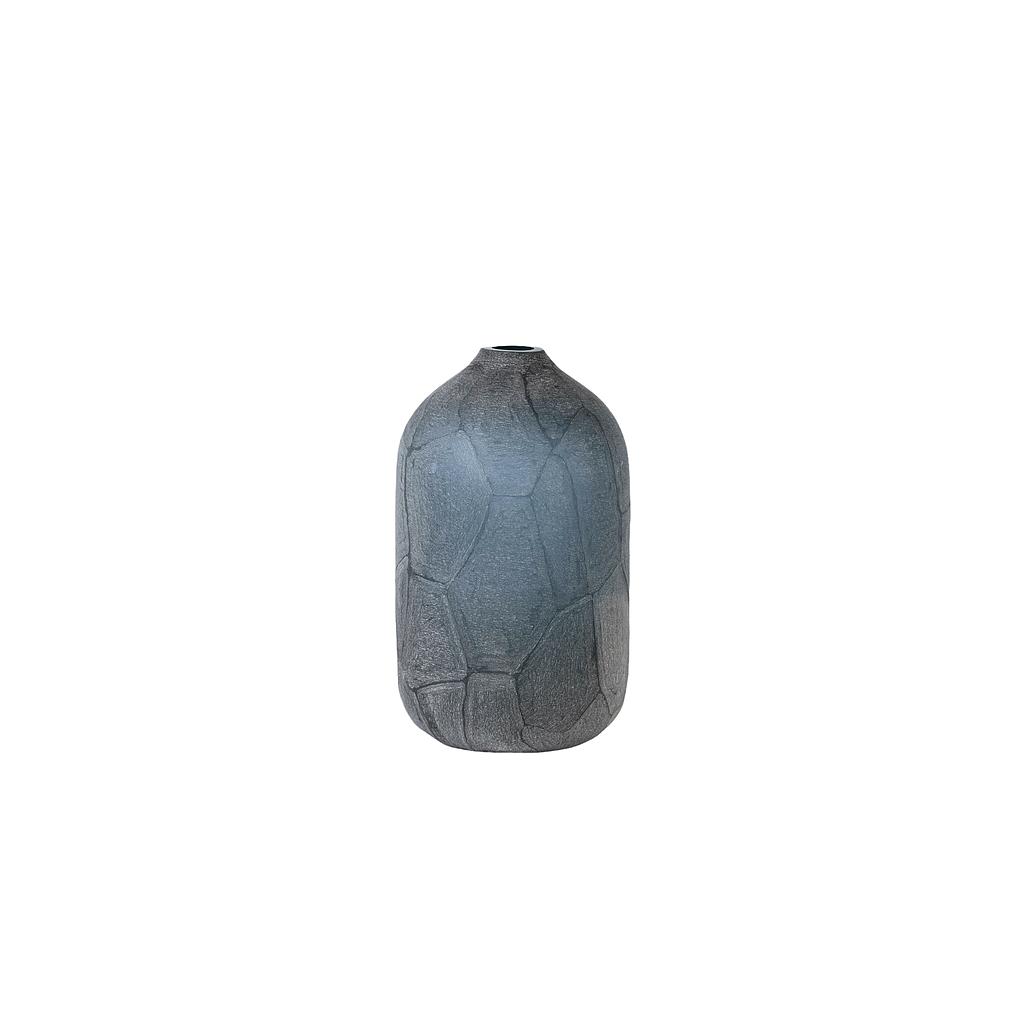 Vase nerve cut stone finish - glass - bluegrey - Ø24x40cm - p/1/1