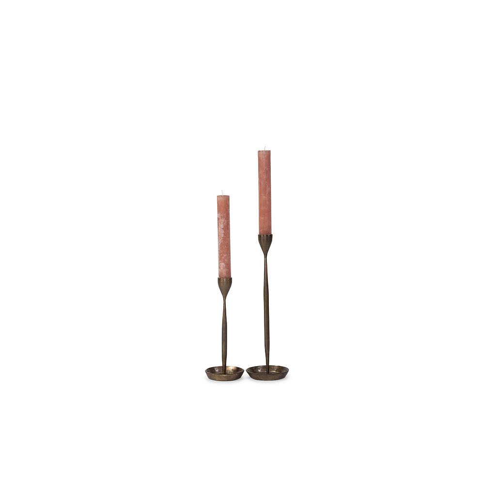 Handforged candleholder - metal - antique gold - large Ø14x50cm - p/2/4