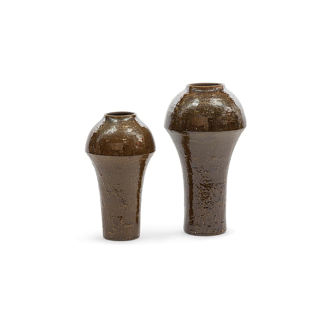 Eye vase khaki glazed - terracotta - khaki - Ø30x55cm - p 1