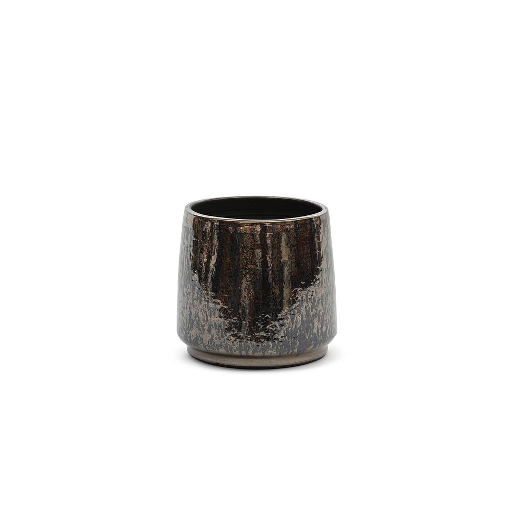 Flowerpot spotted - terracotta - platinum glazed - Ø24x24 - p/2
