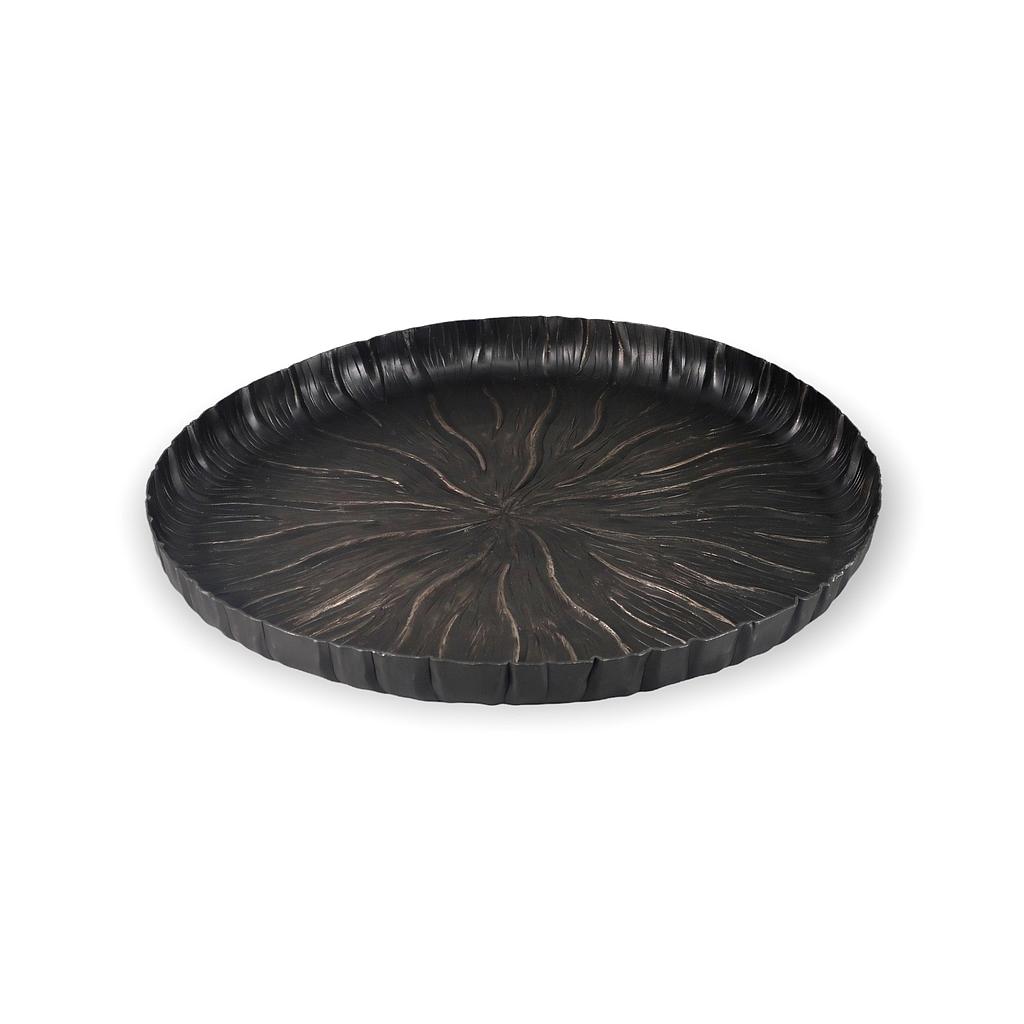 Plate nerved antique black - metal - Ø47 x 4 cm - p 2