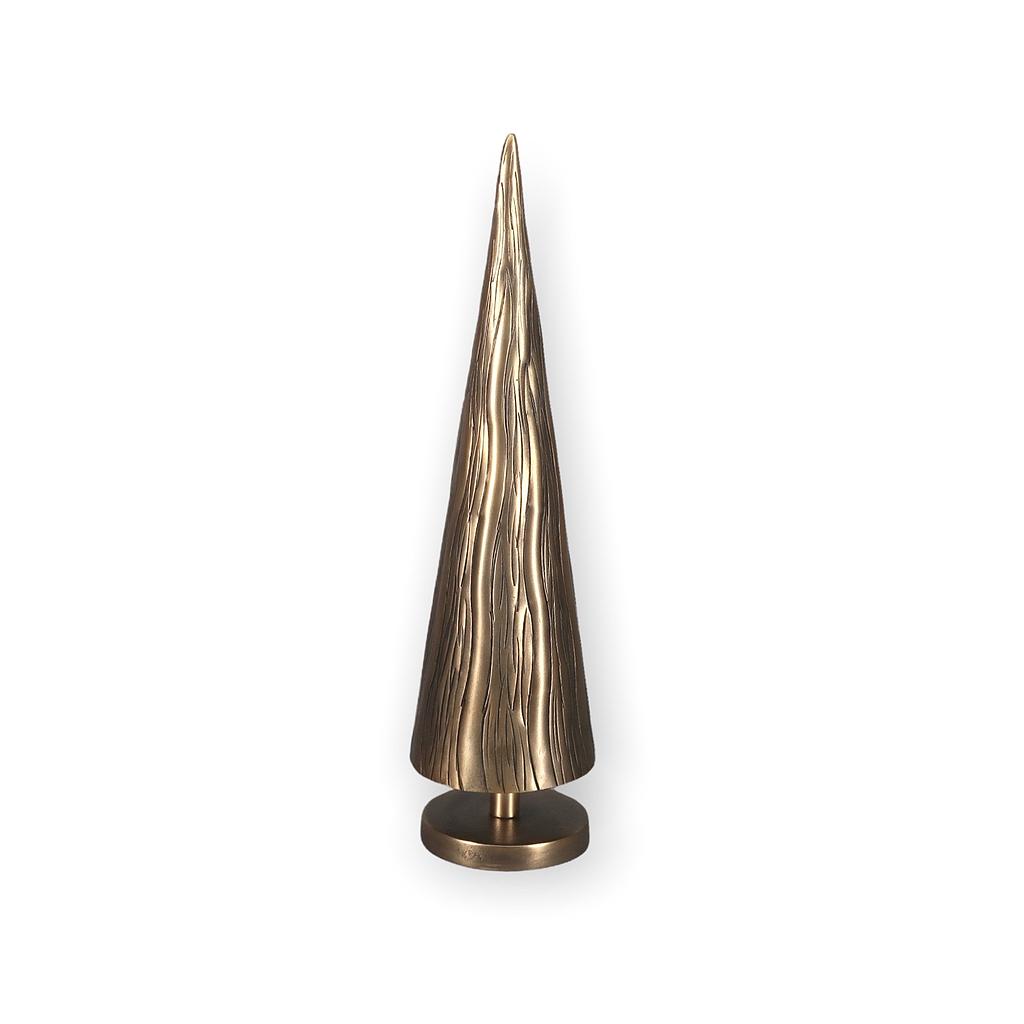 Small X-mas Tree nerved - metal - antique gold - Ø12 x 42 cm - p 2