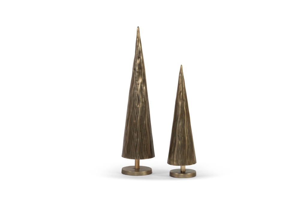 Small X-mas Tree nerved - metal - antique gold - Ø12 x 42 cm - p 2