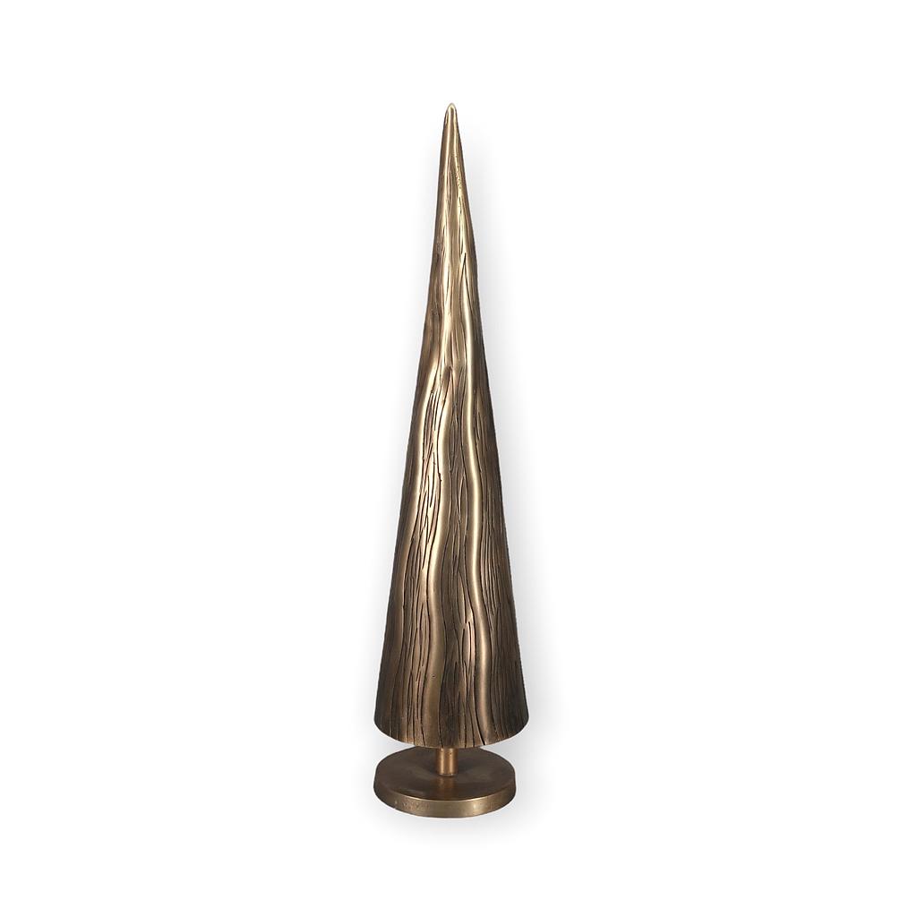Big X-mas Tree nerved - metal - antique gold - Ø13 x 56 cm - p 2