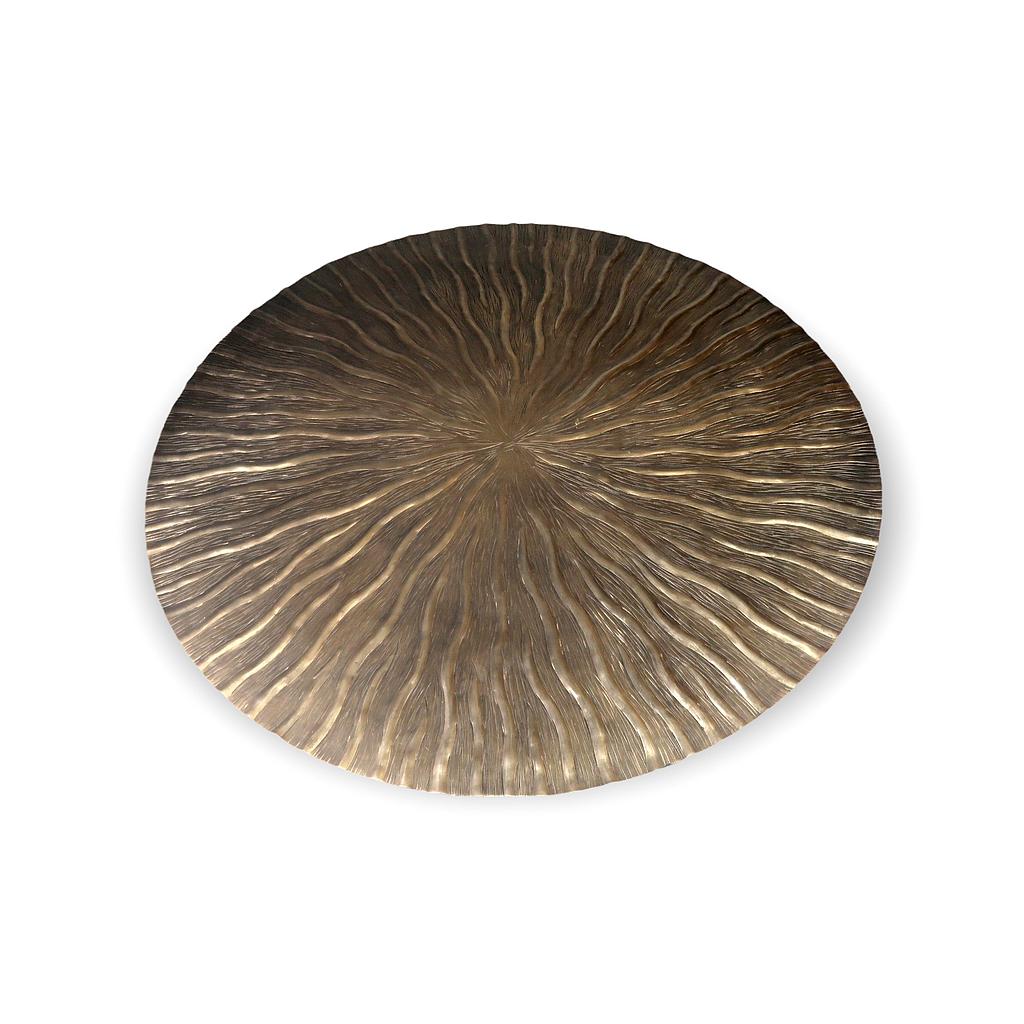 Big wall plate nerved - metal - antique gold - Ø 91cm - p/1/1