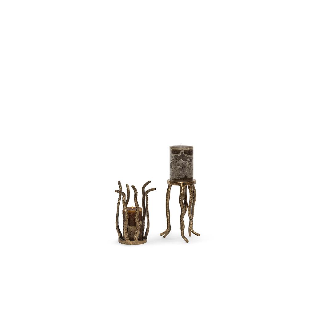 Octopus candleholder - metal - gold antique - Ø18.5x26.5cm - p/2/4