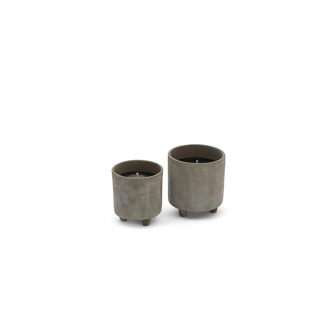 Outdoor candle flowerpot on 3 feet taupe - Ø14 x 16cm - 1 - ext.cot. - p/4