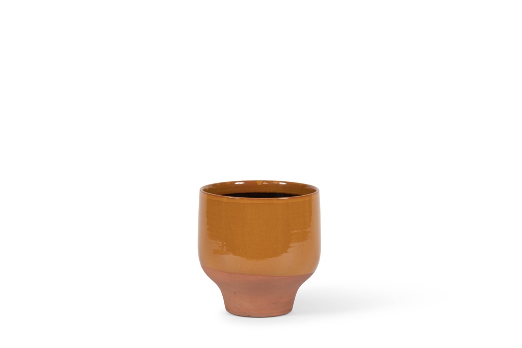 Flowerpot - terracotta - ochre glazed - Ø28 x 29cm - p/1