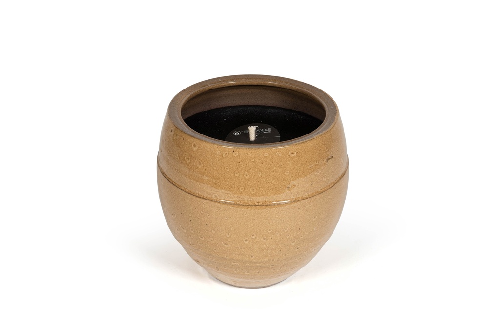 Outdoor candle flowerpot glazed ochre - Ø25 x 23cm - 1 - ext. cot. - p 1/1