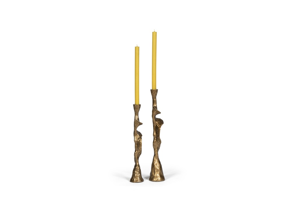 Organic taperholder - metal - brass antique - Ø8 x 43cm - p 1/16
