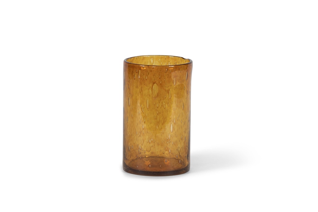 Thick cylindrical vase - glass - cognac - Ø15x24cm - p 2