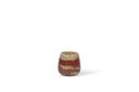 Thick votive bowl with wave design - glass - honey red - Ø 12x11cm - p/4