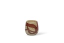 Thick votive bowl with honey red wave design - Ø15 x 14cm - p2