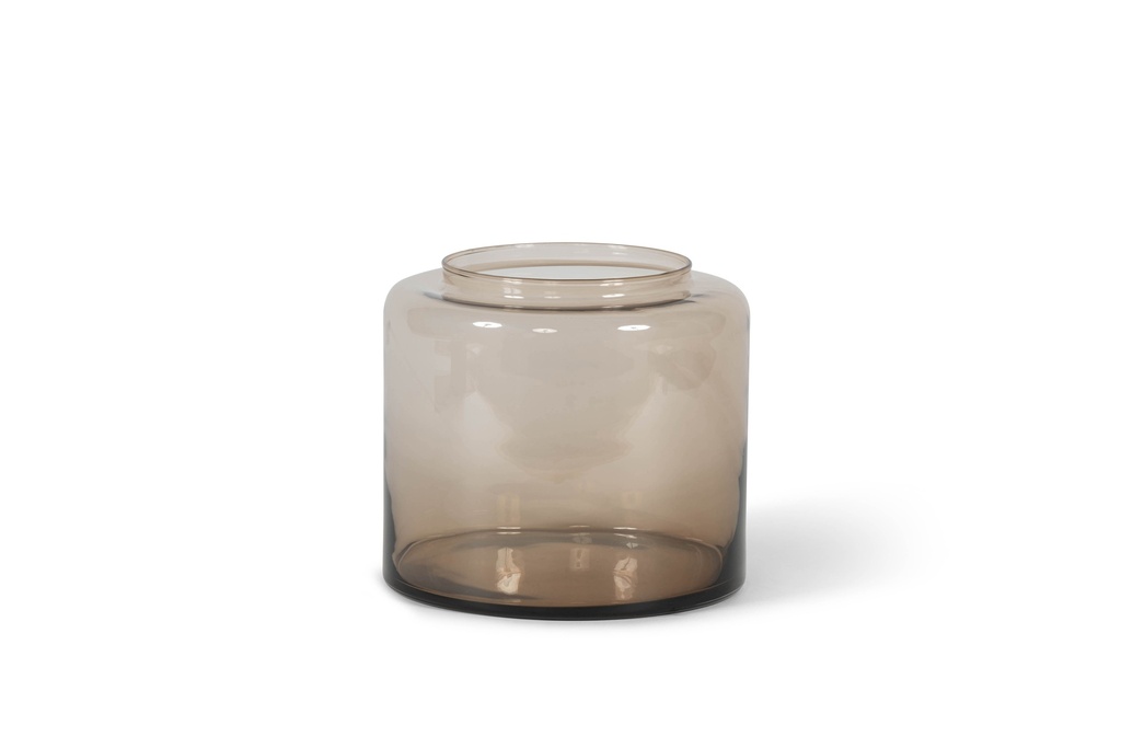 Vase - glass - mocha - Ø 25x22cm - p/1