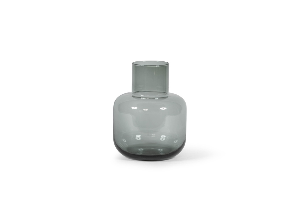Chimney vase - glass - smoke - Ø22x33cm - p/1