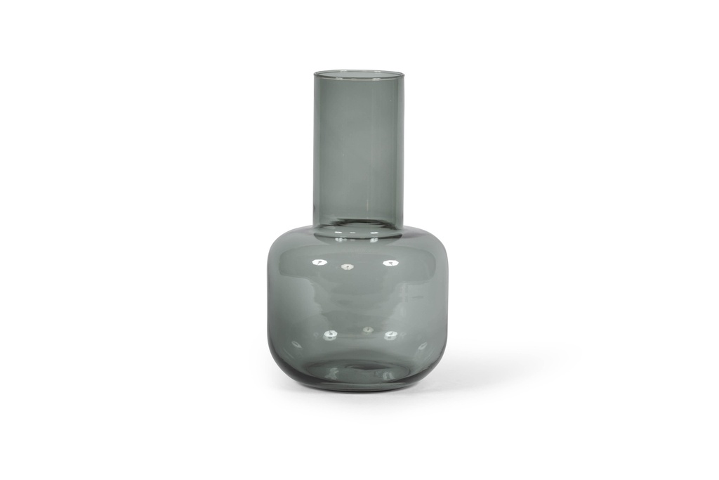 Chimney vase - glass - smoke - Ø26x44cm - p/1