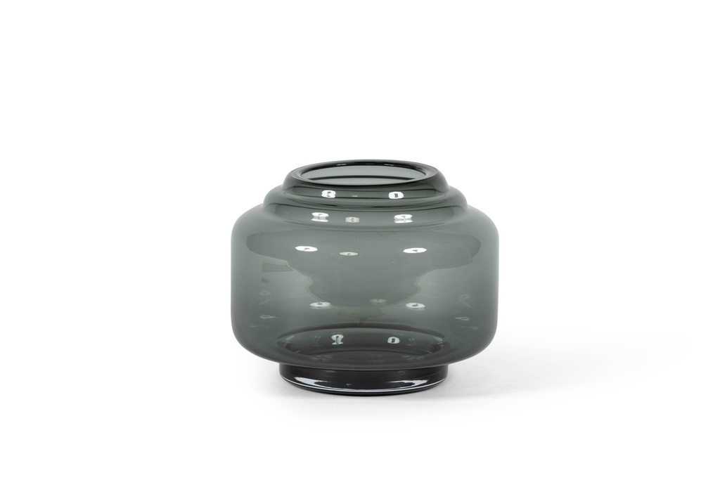 Vase with collar - glass - smoke - Ø 26.5x21.5cm - p 2