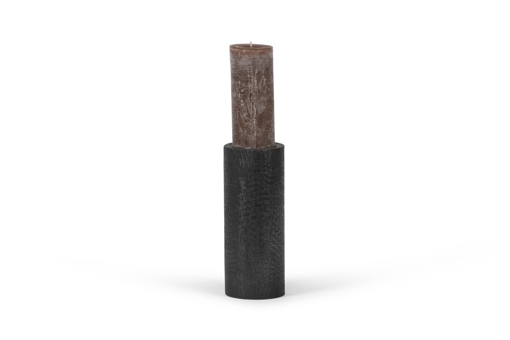 Candleholder large for Ø8.6 criss cross - alu - graphite - Ø12,5 x 30cm - p/1/6