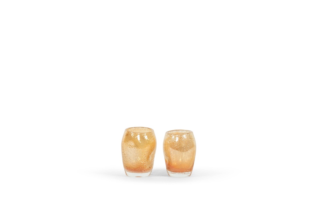 Thick votive organic - glass - amber - Ø8 x 11cm - p 6