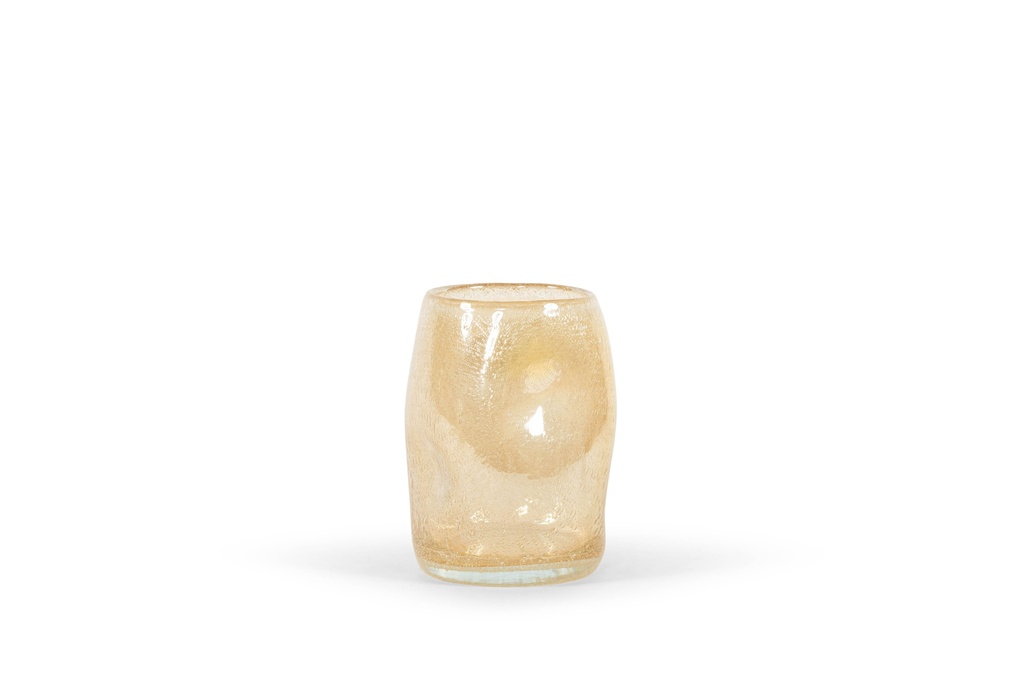 Thick vase orangic - glass - amber - Ø17 x 25cm - p 2