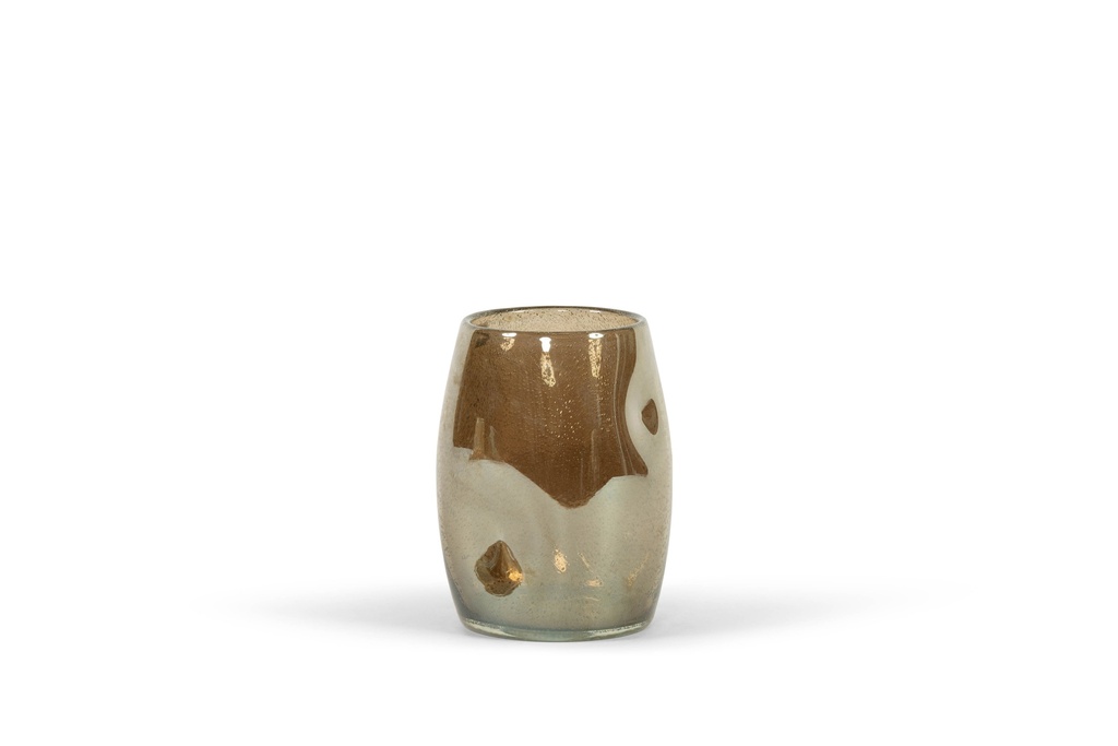 Thick vase orangic - glass - brown - Ø17 x 25cm - p 2