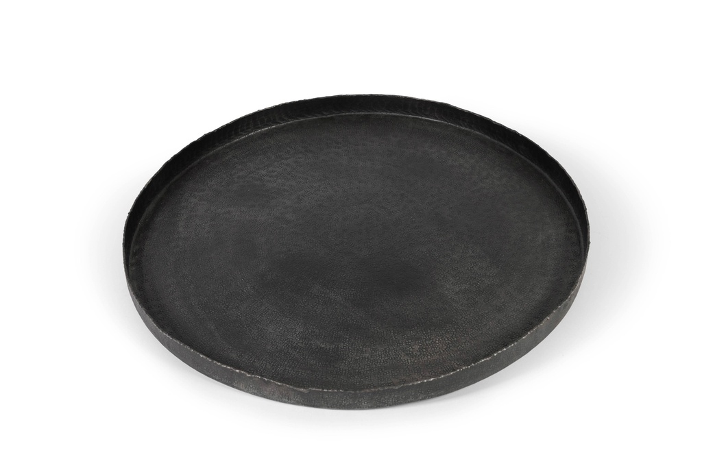 Plate square textured - metal - graphite - large 60,5x60,5x4cm - p/1/2