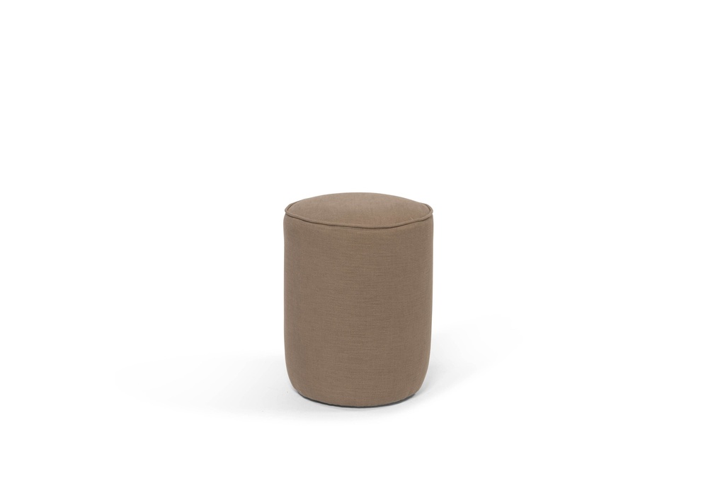 Pouf - linen fabric - ADMIRAL025 - coffee - small - Ø 35x45cm - p/1/1 