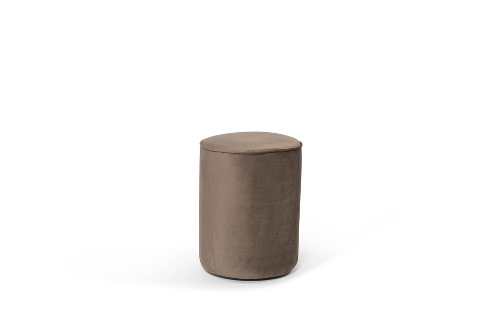 Pouf - velvet fabric - COSMOS SMOKE - smoke - small - Ø 35x45cm - p/1/1