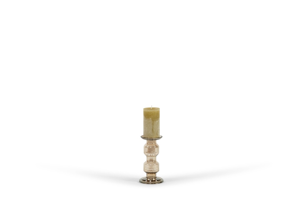 Chandelier 2 roll  - glass - luster brown - Ø 13x23,5cm - p/1/8