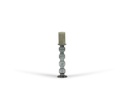 Chandelier 4 roll  - glass - luster grey - Ø 13x41,5cm - p/1/4