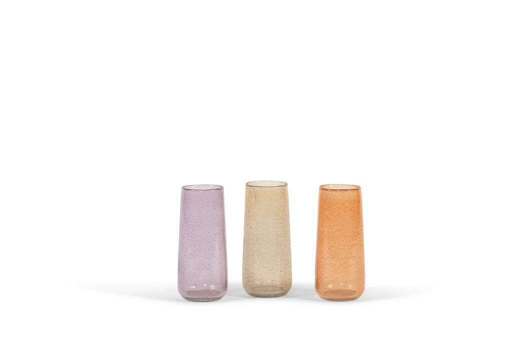 Vase bubbles orange  - glass copper - Ø10x22cm - p/1/8