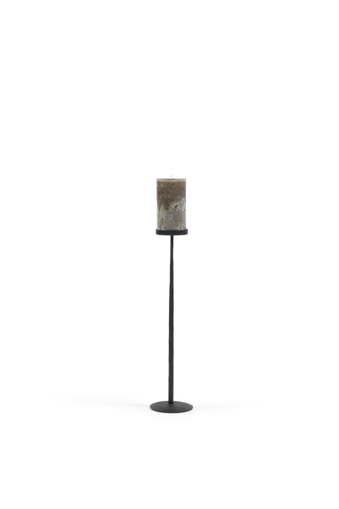 Handforged candle holder for Ø10 - natural black - small - H 64 - p/2/4