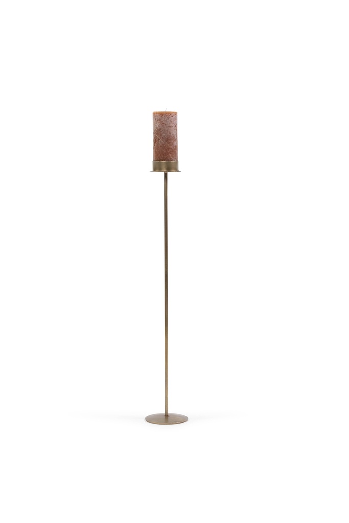 Handforged candle holder for Ø8,6 - brass antique - medium - H 90 - p/2/4
