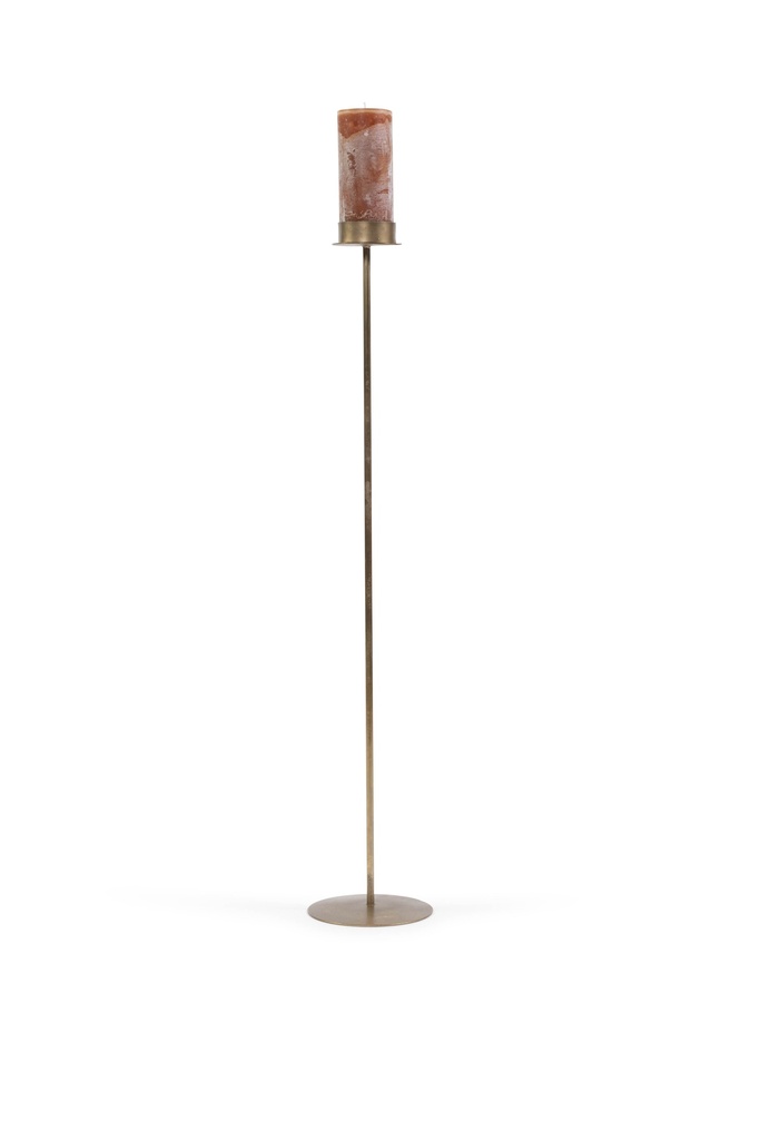 Handforged candle holder for Ø8,6 - brass antique - large - H 110 - p/2/4