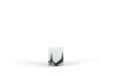 Thick votive cylinder Waves - glass - white black - Ø 14x15cm - p/4