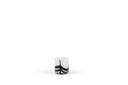 Thick votive cylinder Waves - glass - white black - Ø 11x12cm - p/4