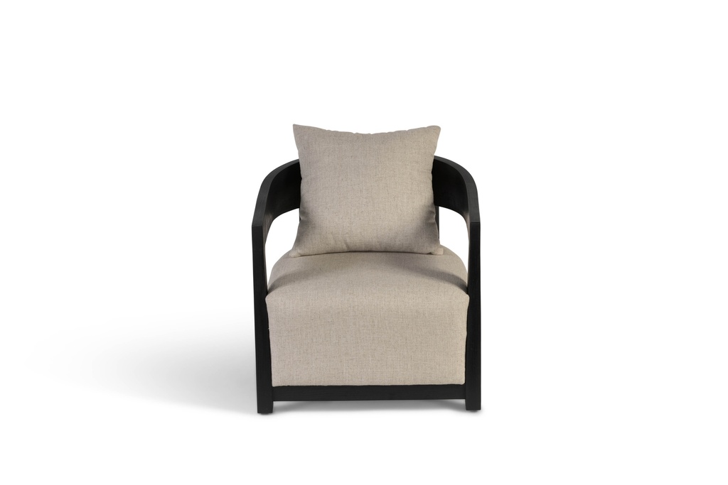 Club Chair ecru on black brushed wood- 61x58x60,5cm - p/1/1