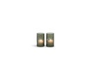 T-Light holder handcutted green - glass - Ø 7x12,5cm - 4/24