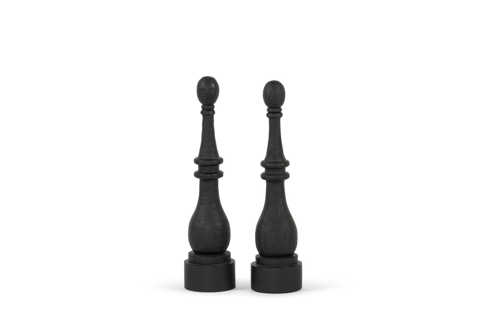Ornament - wood - black mat brushed - Ø10x42,5cm - p2/8
