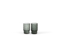 T-light holder round with ribble cutting - grey - big - Ø8x12,5cm - 4/24