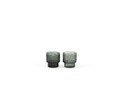 T-light holder round with plane cutting - grey - medium - Ø8x9cm - 4/24
