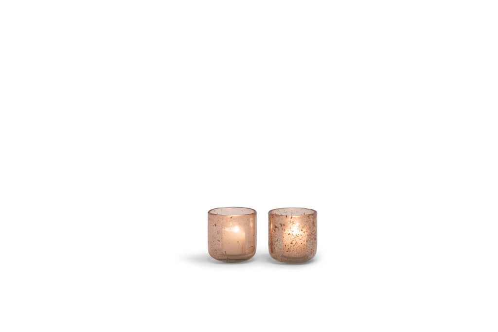 Thick votive stone finish shiny pink - Ø 10x10cm - 6/24